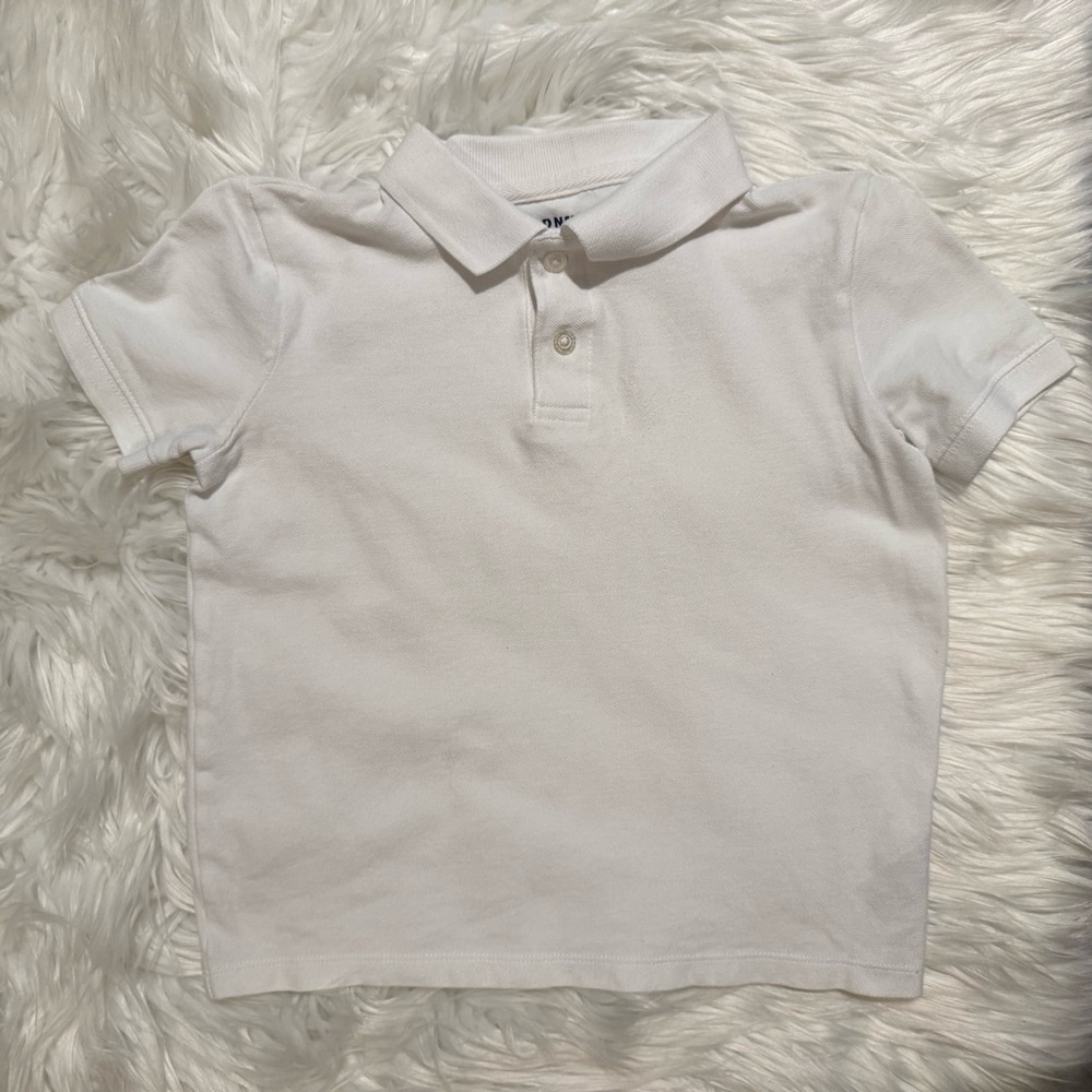 Old Navy Classic White Kids Polo Shirt‎ Size 5